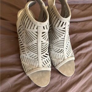 JustFab Taupe Cutout Heels